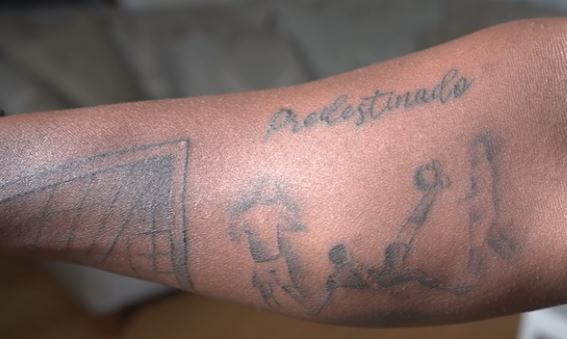 Joao Pedro father’s tattoo of his bicycle goal with fated written above it.